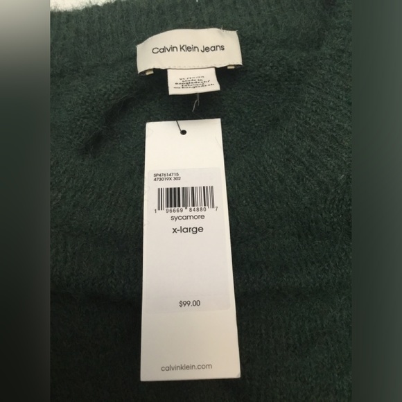 Calvin Klein Deep Green Crew Neck Sweater - Picture 9 of 15